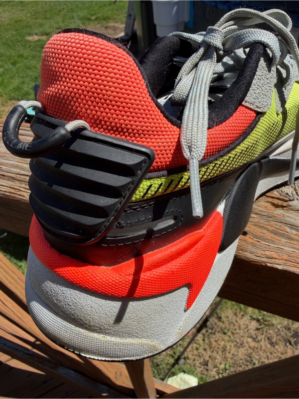 Puma Men's Gray Running Sneakers with Neon Yellow RS- x System